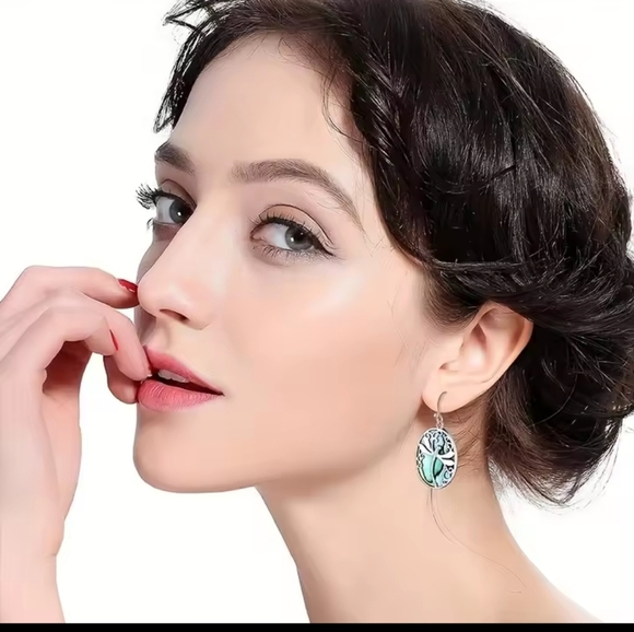 Earrings Women's Dragonfly Abalone Dangle New f37 - Picture 3 of 3